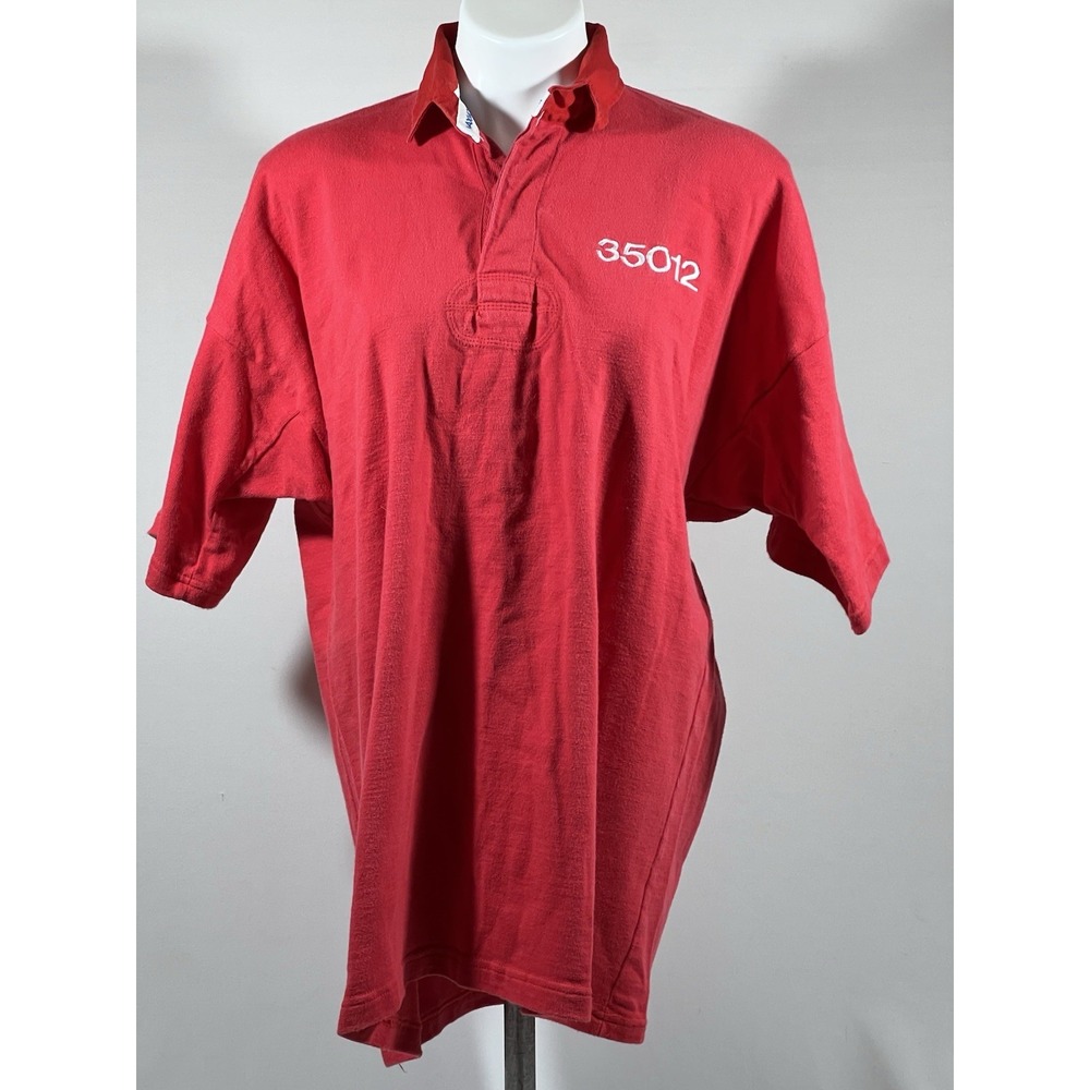 Maxmore Rugby Shirt Mens XXL Red Cotton Embroidered Preppy Sporty Top